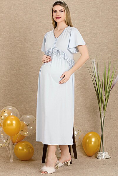 REN Cămașă de noapte pentru femei însărcinate cu mâneci scurte