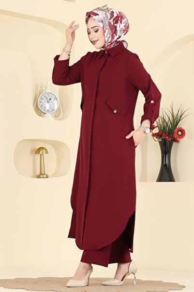 ModaMerve Aksesuar Cepli Dabıl Takım 2792SL432-MS Bordo