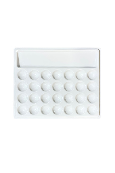 VERA SANAT Palet din plastic dur de 15x18 cm cu 28 compartimente pentru pensule