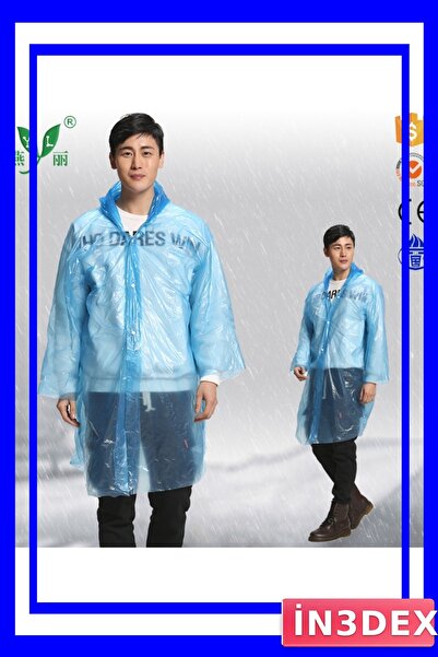 İN3DEX Hooded Thin Raincoat 120X110Cm with Snap Fasteners
