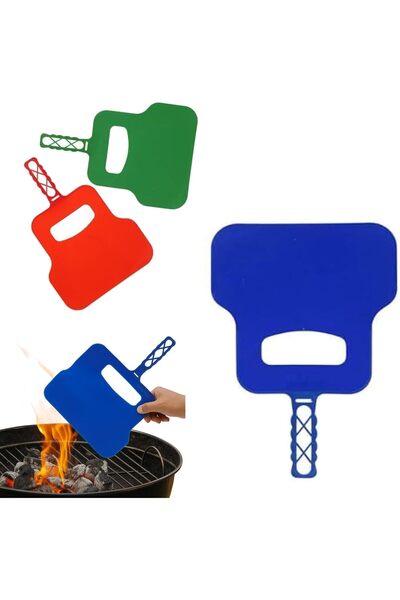 Generic مروحة يدوية للشواء للطهي في الهواء الطلق | منفاخ نار بلاستيكي محمول ل...