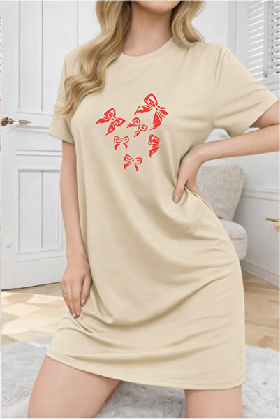 Pink Sky Rochie tricou cu mânecă scurtă pentru femei de mărime mare, cu decol...