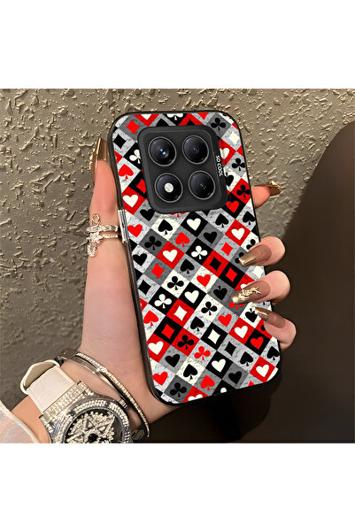 Hontinga حافظة هاتف من السيليكون ذات حافة صلبة ومضادة للسقوط بنمط البوكر متوا...