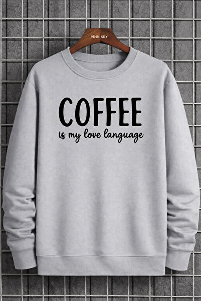 Pink Sky Unisex Printed Crew Neck Sweatshirt Oversized Cotton Daily Comfortable