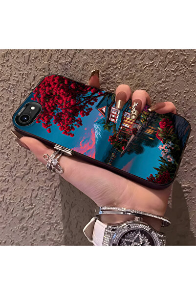 Hontinga حافظة من السيليكون ذات حافة صلبة ومضادة للسقوط ونمط مناظر طبيعية متو...