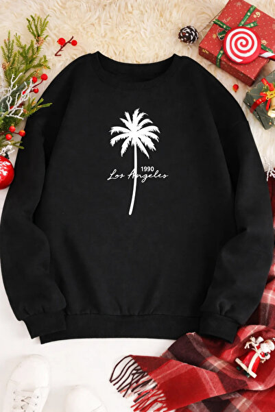 Pink Sky Φούτερ Unisex με τύπωμα με λαιμόκοψη oversized βαμβακερό καθημερινό ...