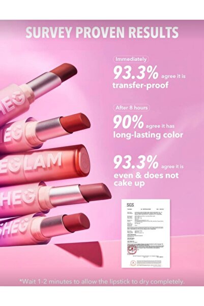 SHEGLAM Dynamatte Boom Uzun Süre Kalıcı Mat Ruj – Waterproof, Transfer Proof