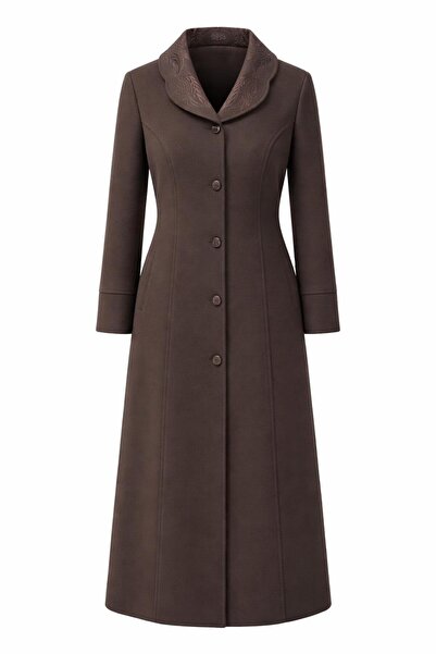 ESİN GİYİM NAKIŞ DETAYLI BÜYÜK BEDEN MANTO