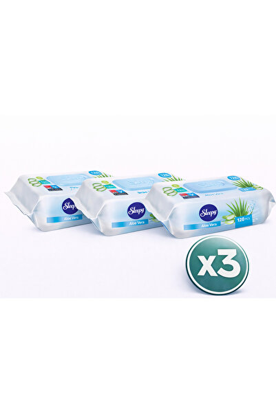 Sleepy Pachet 3X - Șervețele Umede cu Capac Aloe Vera 120 Bucăți – Hidratare ...