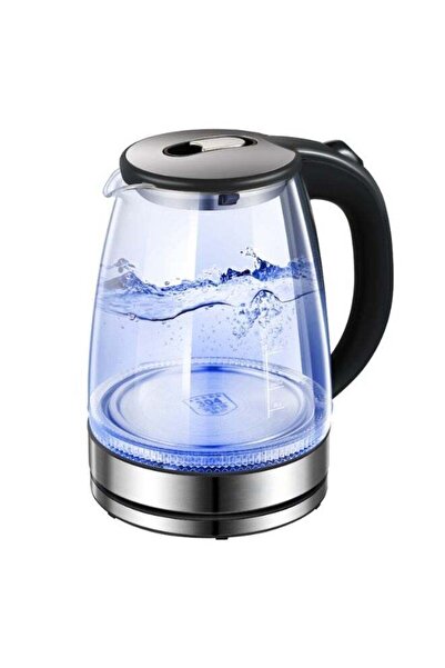JIHAM Electric Glass Water Kettle 1.7L LED Light Fast Heating Auto Shut Off B...
