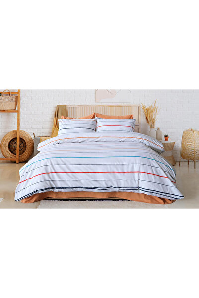 İdaş Stripe Ranforce Duvet Cover Set Single Size 160X220