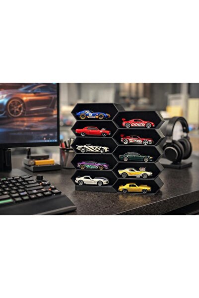 Artzone Oyuncak Araba Masaüstü Standı - 8 Araçlık - H. Wheels