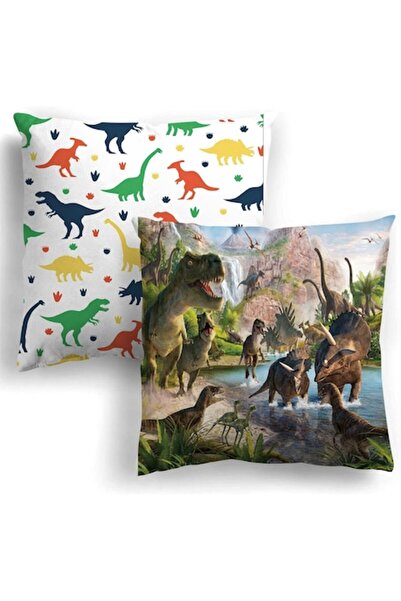 DELPI Set of 2 Decorative Pillowcases - Dinosaur Model