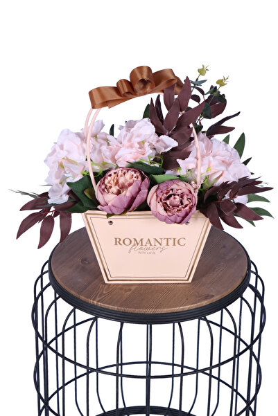 Yapay Çiçek Sitesi Yapay Çiçekli Romantic Çantalı Aranjman Model 8