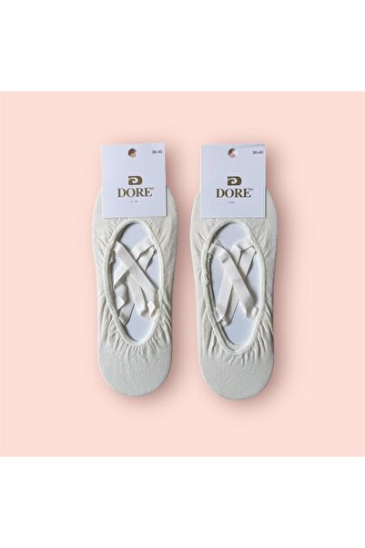 ÖZDEMİRLİ TEKSTİL Women's Cream Color Non-Slip Pilates Yoga Socks 2 Pairs