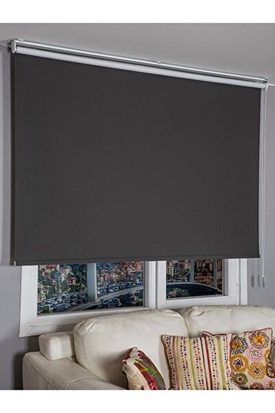 Beyazıt Tekstil Antrasit Gri Blackout Alüminyum Kasa Stor Perde (%100 Karartm...