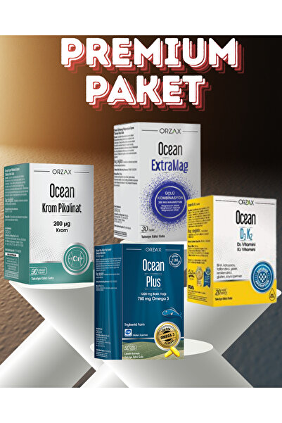 Ocean Premium Günlük Denge Seti | D3K2 + ExtraMag + Omega 3 + Krom : PHARMASYA