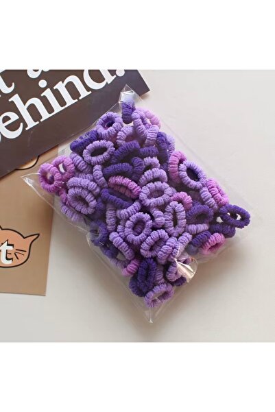 Toka Sepetim Mor Yumuşak Lastik Toka Acıtmayan Bebek Tokası 100 Adet