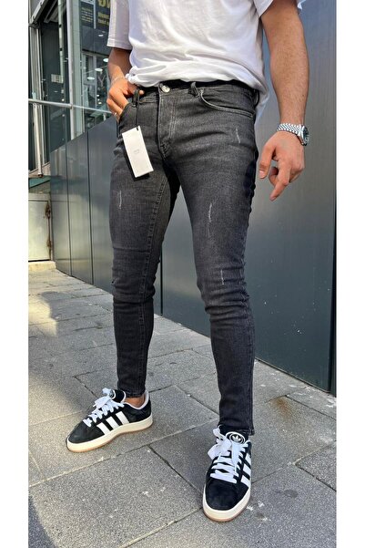 Ser Joven Men's Anthracite Slim Fit Laser Stretch Fabric Jeans