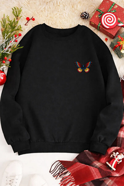 Pink Sky Unisex cu imprimeu guler rotund Swea tricou supradimensionat Bumbac ...