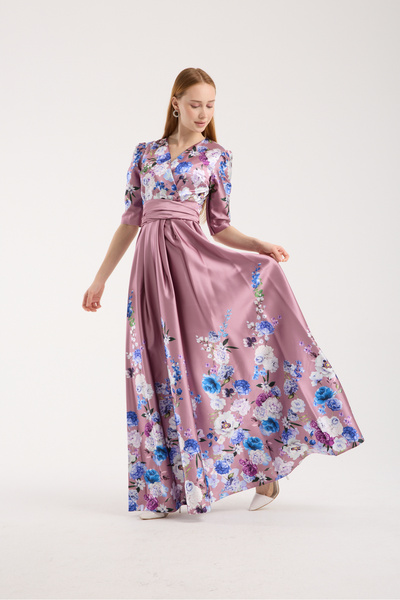 Stylish Stylish beautiful burgundy satin dress