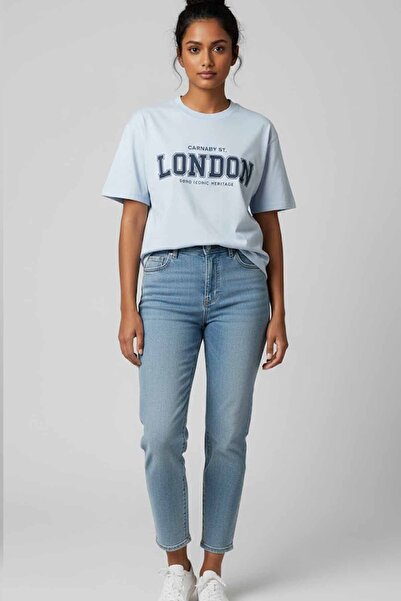 rekor sports 100% памучна тениска с принт от Лондон в стил уличен мод