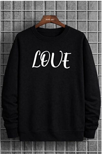 Pink Sky سويت شيرت برقبة دائرية للجنسين مطبوع مصنوع من القطن قصة فضفاضة مريح ...