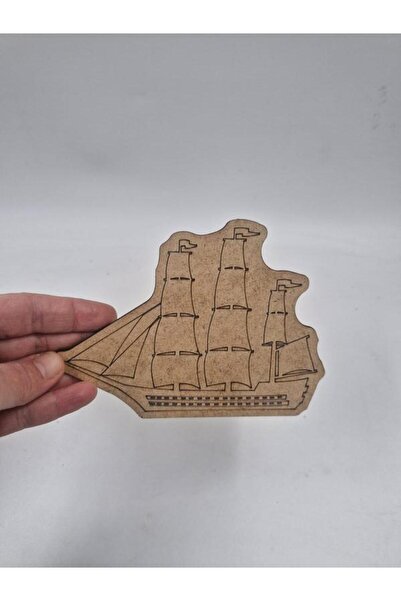 Mu Art Ahşap 10 قطع من سفن الإبحار الخشبية المزخرفة بالرسم، نشاط فني للمدرسة،...