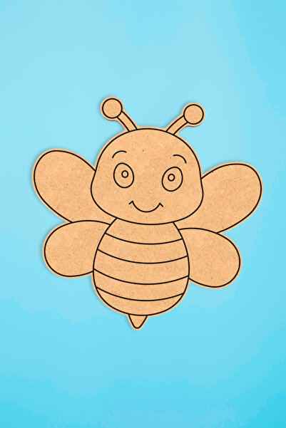 MadamVila Rustic Art Sevimli Arı 20'li MDF Ahşap Boyama Seti – Dekor, Hobi, E...