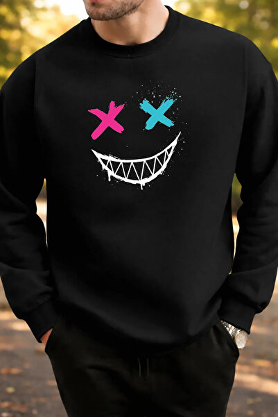 Pink Sky Unisex cu imprimeu guler rotund Swea tricou supradimensionat Bumbac ...