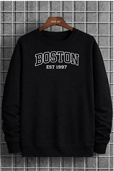 Pink Sky Φούτερ Unisex με τύπωμα με λαιμόκοψη oversized βαμβακερό καθημερινό ...