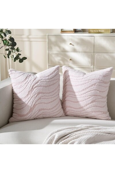 DELPI Set of 2 Decorative Pillow Covers, Pink