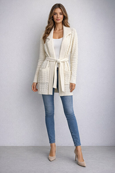 AYHAN Hair Braided Pocketed Cardigan