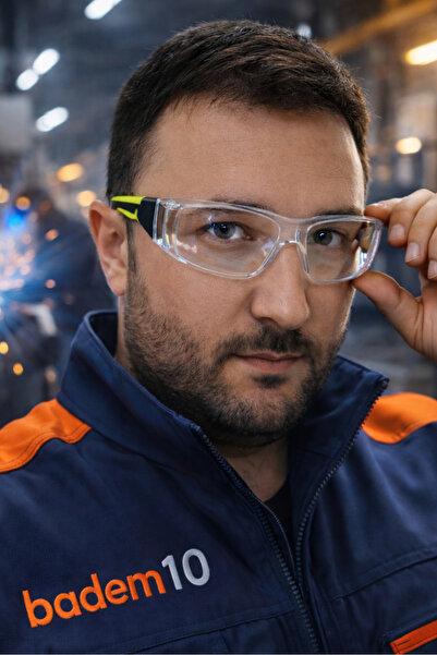 Badem10 Bx2100 Clear Glass Anti-Fog Protective Work Glasses with Silicone Fle...