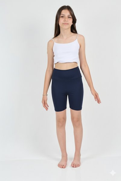 ERDEM KIDS Girls' School High Waist, Biker, Casual, Running, Hiking, Sports, Athletic, Workout, Short Leggings