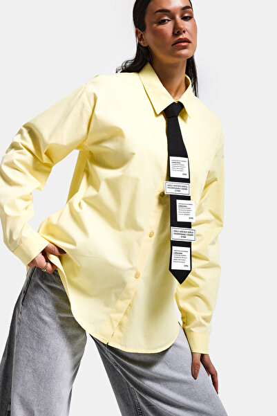 it's basic Women's Yellow Color Oversized Special Design Loose Cut Shirt with...