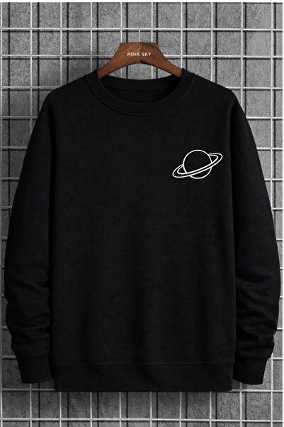 Pink Sky Φούτερ Unisex με τύπωμα με λαιμόκοψη oversized βαμβακερό καθημερινό ...