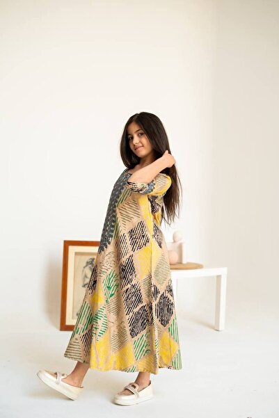 AFandina Elegant floral jalabiya with a distinctive natural pattern SM - 70