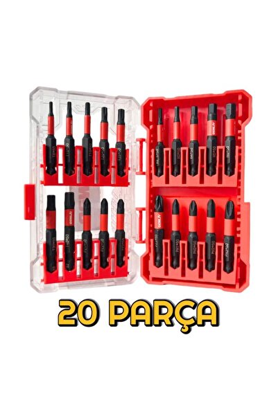 DepoMega 20 Parça Bits Uç Hex Torx PH PZ Set Güçlü Mıknatıs Özel Kutulu