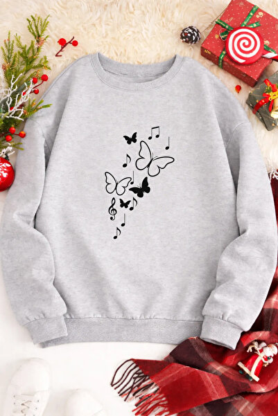 Pink Sky Unisex cu imprimeu guler rotund Swea tricou supradimensionat Bumbac ...