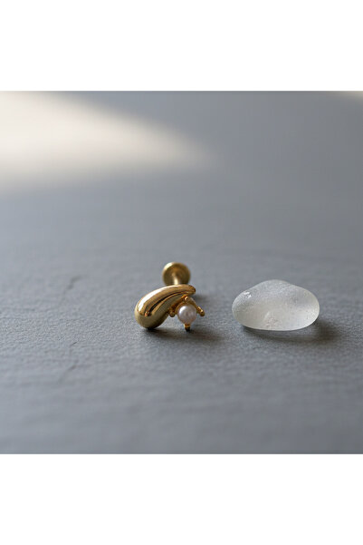 line33studio İncili Altın Renk Tragus Piercing