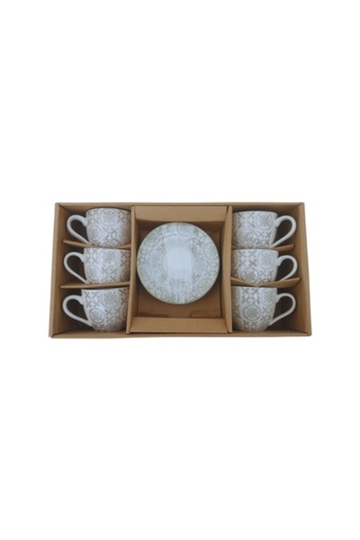 Arteregal Set of 6 Cups and Plates, Arteregal, White and Gray