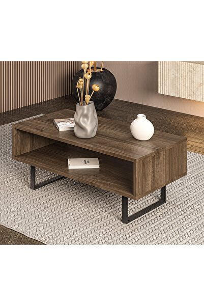 MERT SERT MOBİLYA Nivela Orta Sehpa 90cm x 45 cm Metal Ayaklı