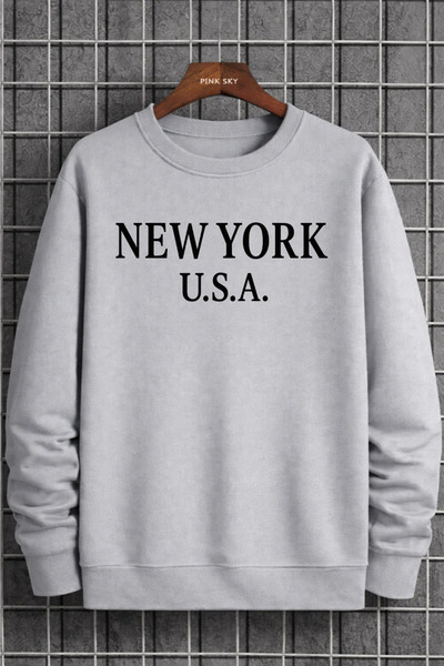 Pink Sky Φούτερ Unisex με τύπωμα με λαιμόκοψη oversized βαμβακερό καθημερινό ...