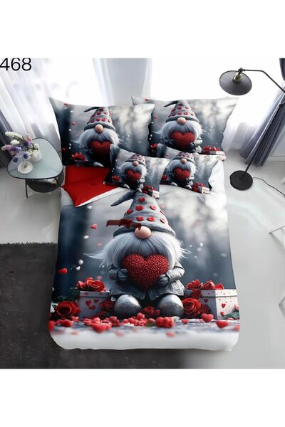 ANATOLIATEKSTILE Finet Bed Linen 6 Pieces, Complete Matrimonial Set, Modern M...