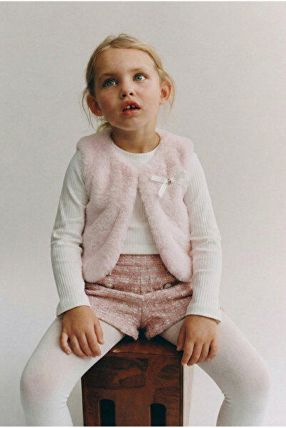 Magu Girls' Cotton Plush Vest and Shorts Set – Ribbed Long Sleeve Bodysuit In...