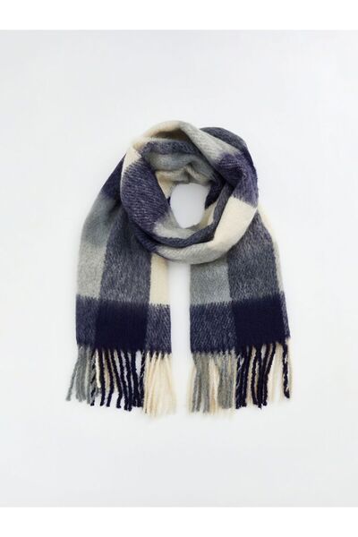 LC Waikiki Γυναικείο κασκόλ με καρό σχέδιο με κρόσσια