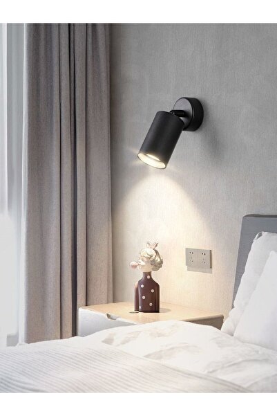 RİOLİGHT Modern Mafsalli Movable Headboard Black Bed Headboard Spot Led Lamp ...