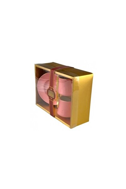 E EFRALL Set ceramic de două cești cu farfurii și lingură metalică roz 175 ml...