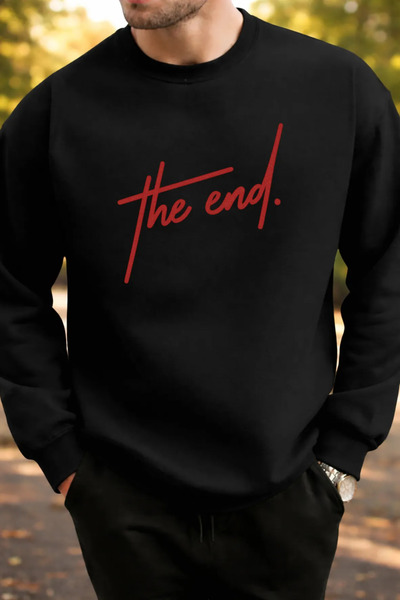 Pink Sky Unisex Printed Crew Neck Sweatshirt Oversized Cotton Daily Comfortable